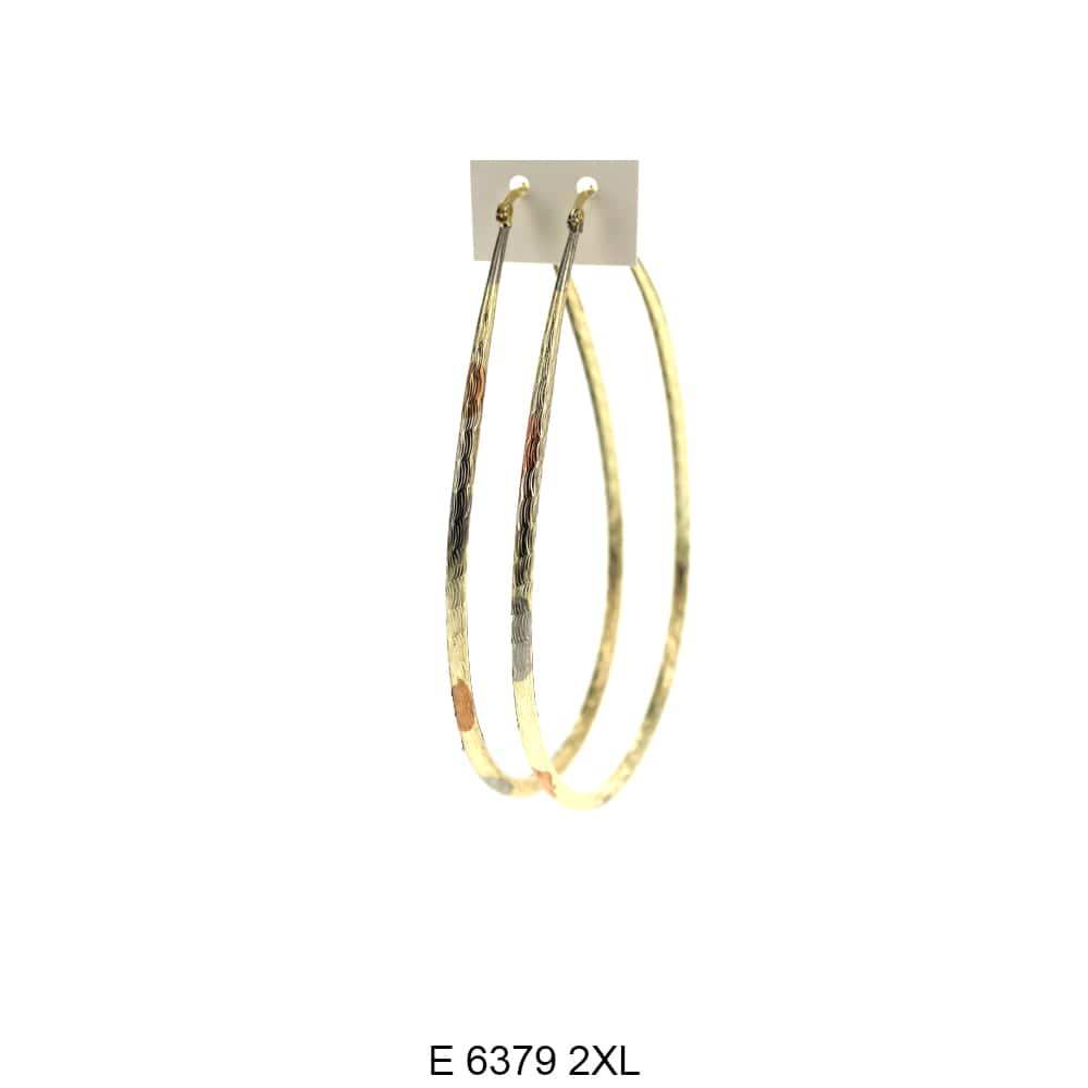 Engraved Design Hoop Earrings E 6379