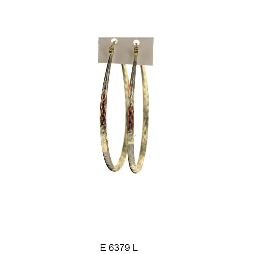 Engraved Design Hoop Earrings E 6379