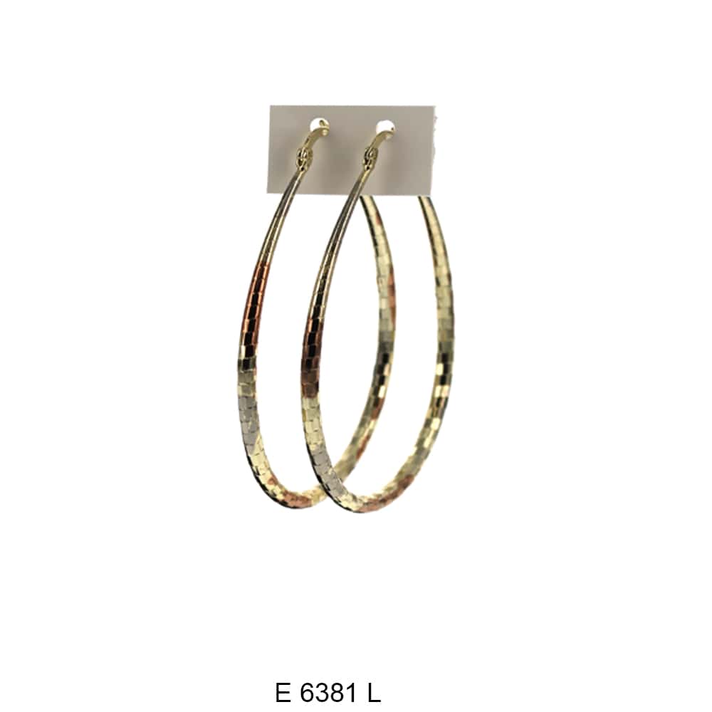 Engraved Design Hoop Earrings E 6381