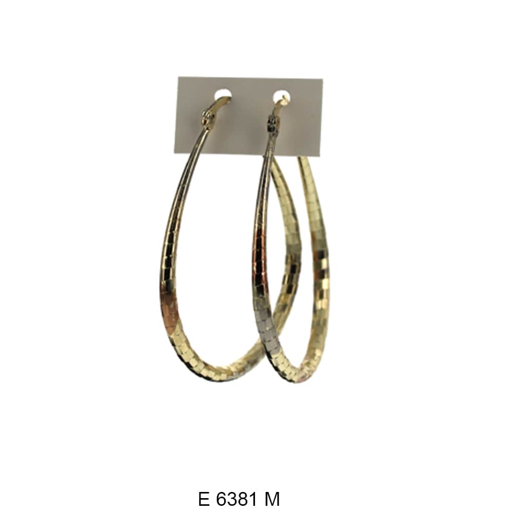 Engraved Design Hoop Earrings E 6381