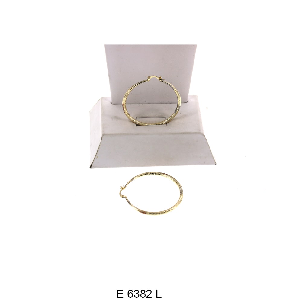Engraved Design Hoop Earrings E 6382