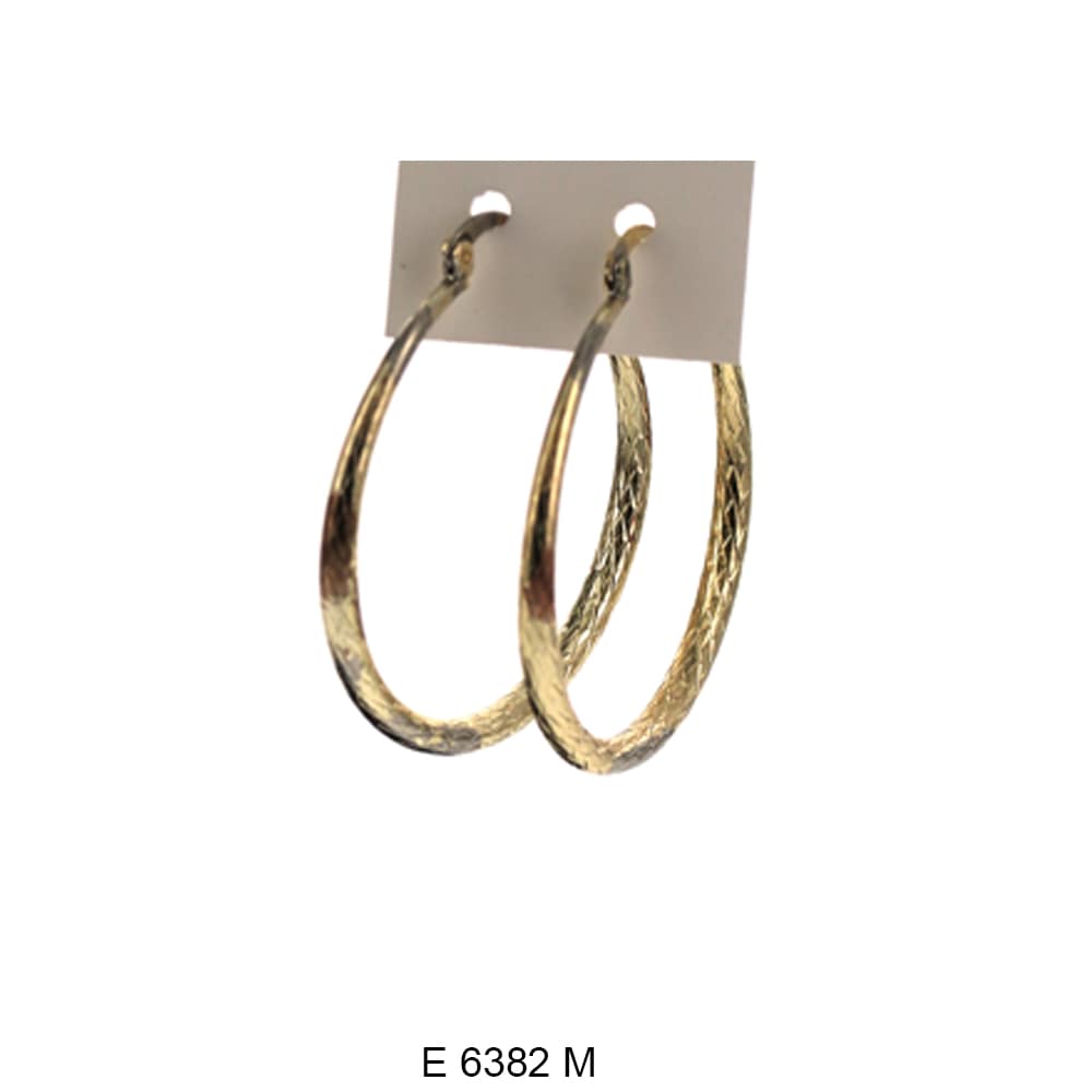 Engraved Design Hoop Earrings E 6382