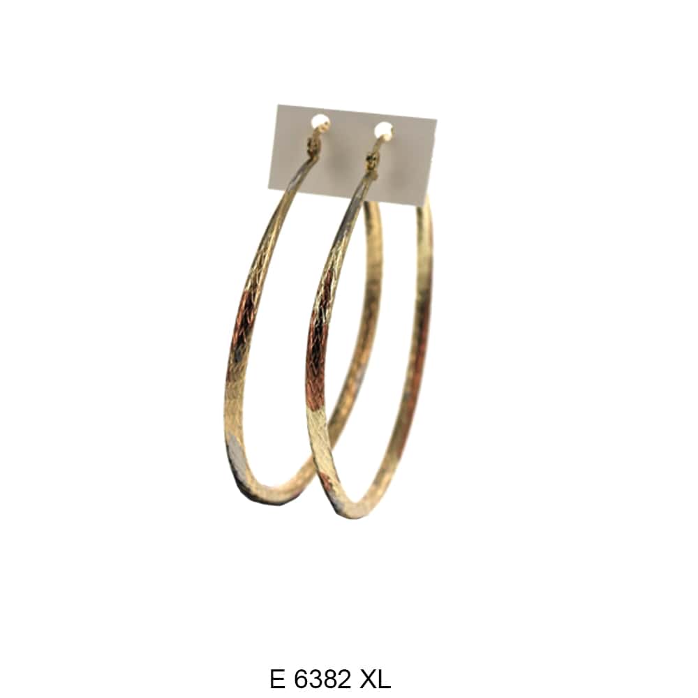 Engraved Design Hoop Earrings E 6382