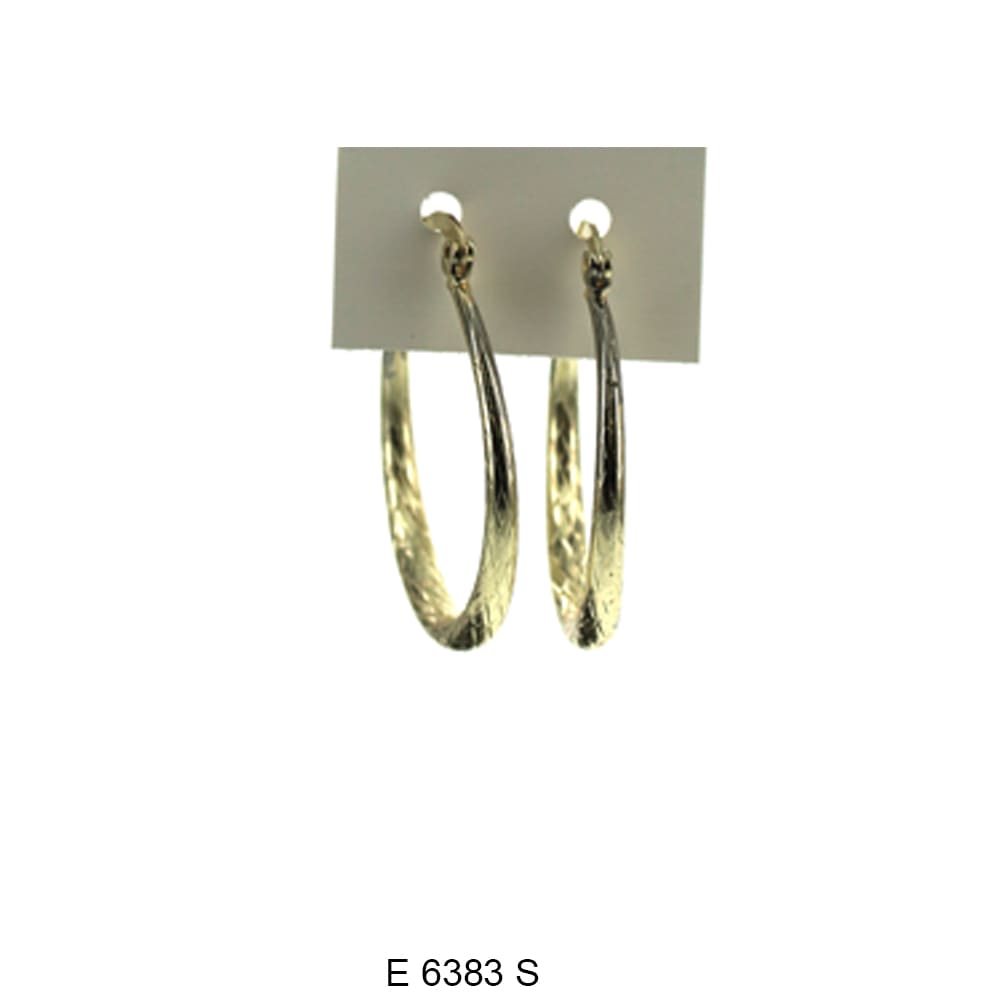 Engraved Design Hoop Earrings E 6383