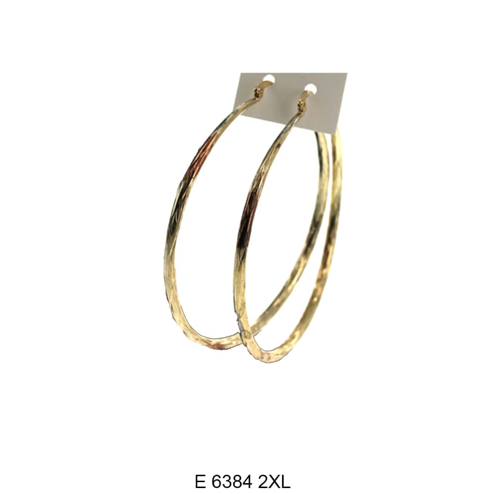 Engraved Design Hoop Earrings E 6384