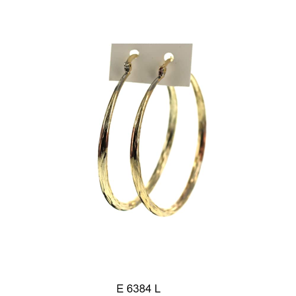 Engraved Design Hoop Earrings E 6384