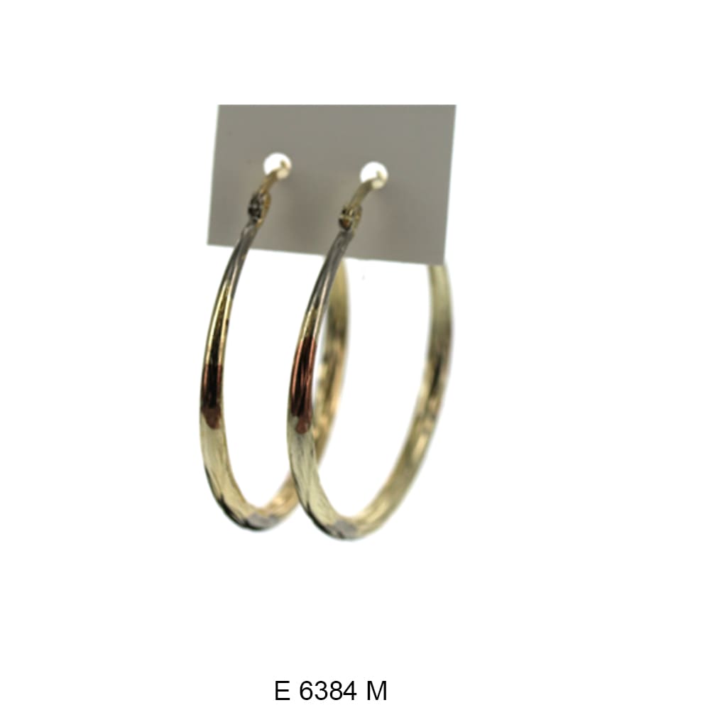 Engraved Design Hoop Earrings E 6384