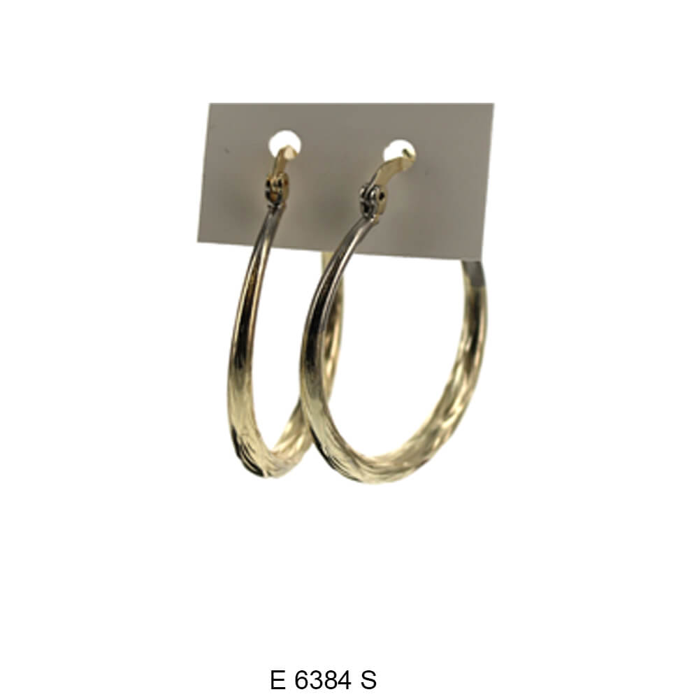 Engraved Design Hoop Earrings E 6384