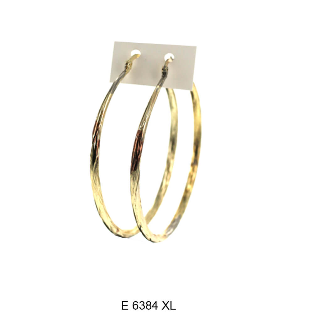 Engraved Design Hoop Earrings E 6384