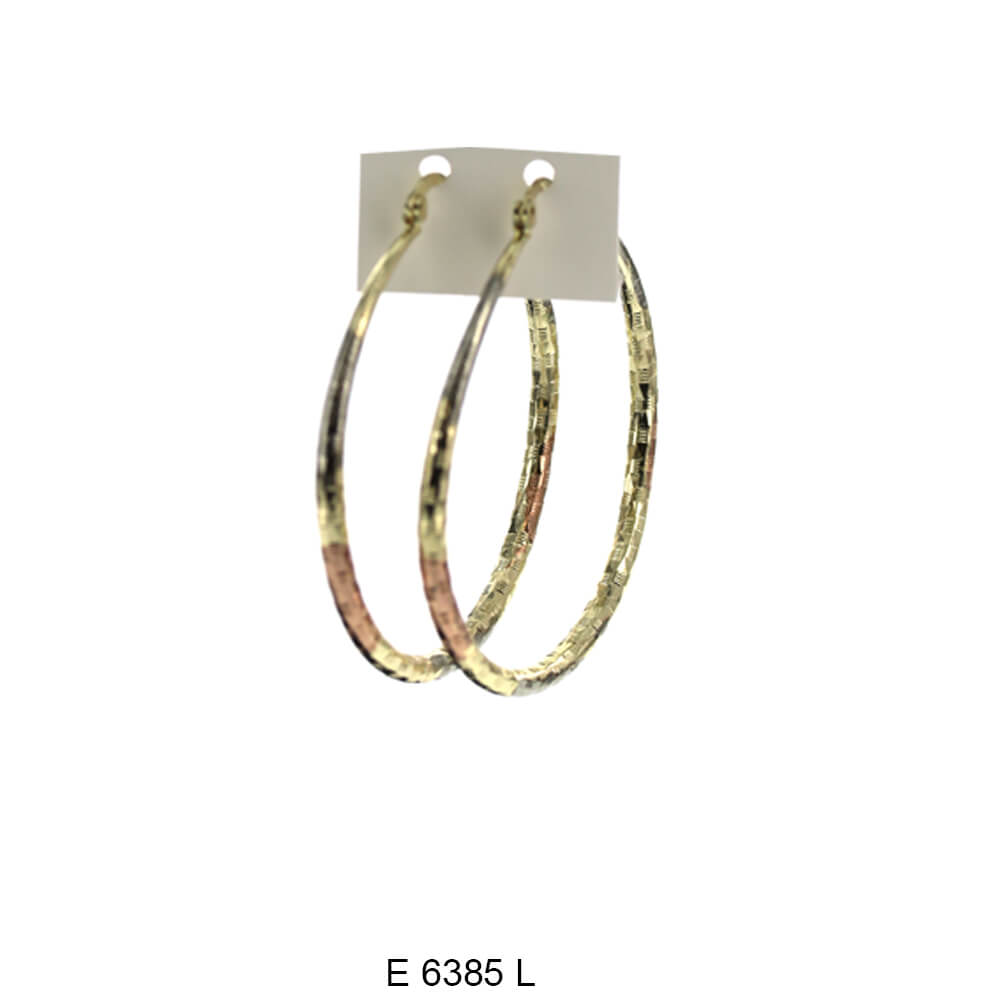 Engraved Design Hoop Earrings E 6385