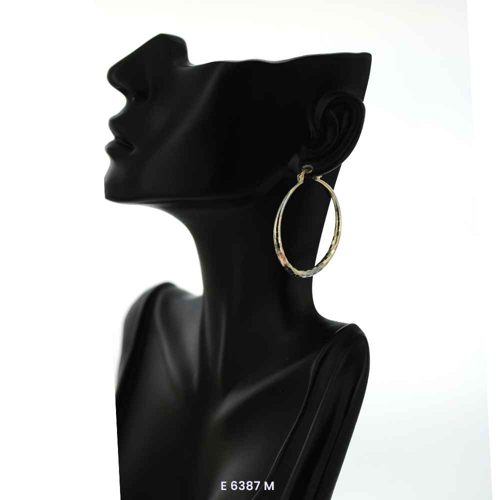 Engraved Design Hoop Earrings E 6387