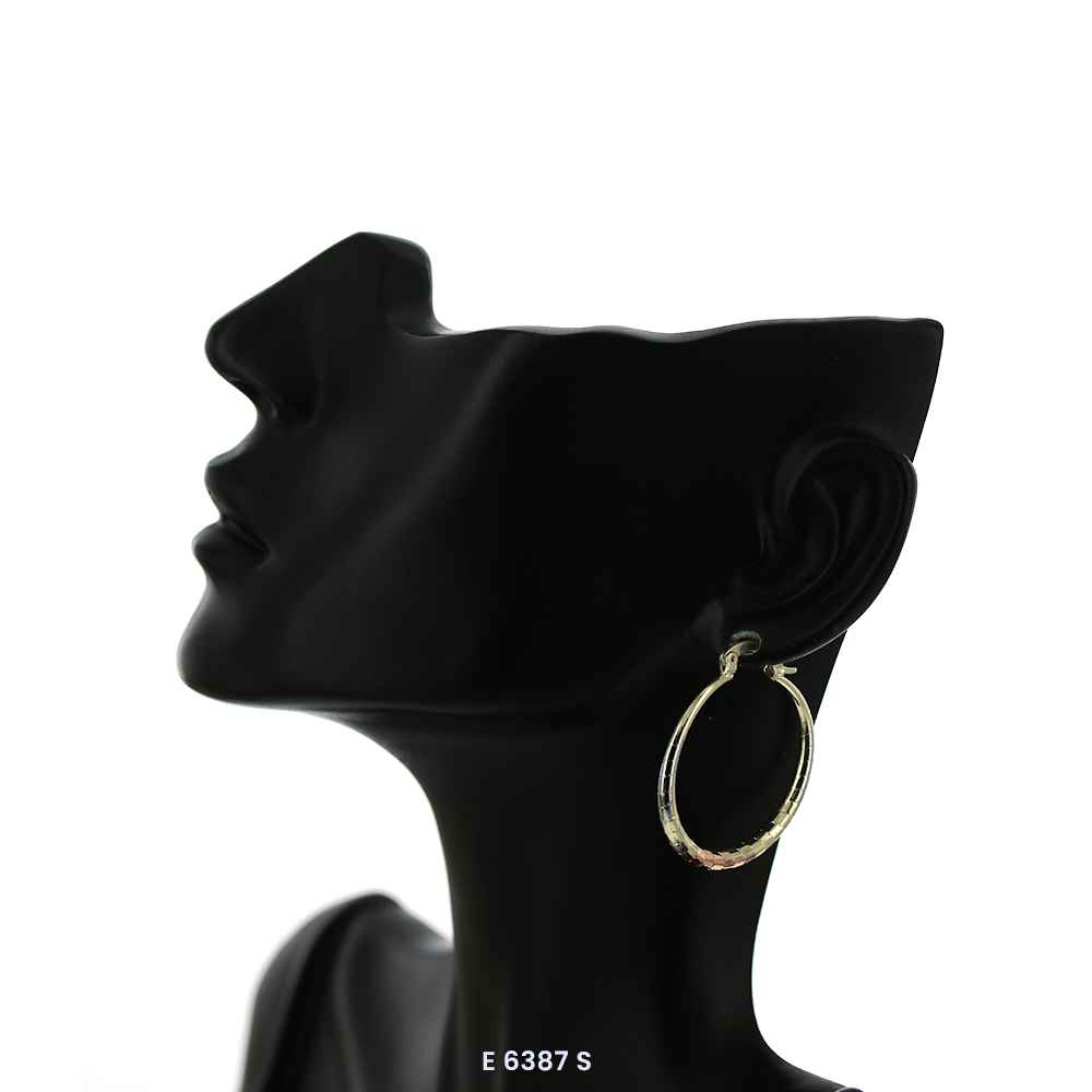 Engraved Design Hoop Earrings E 6387