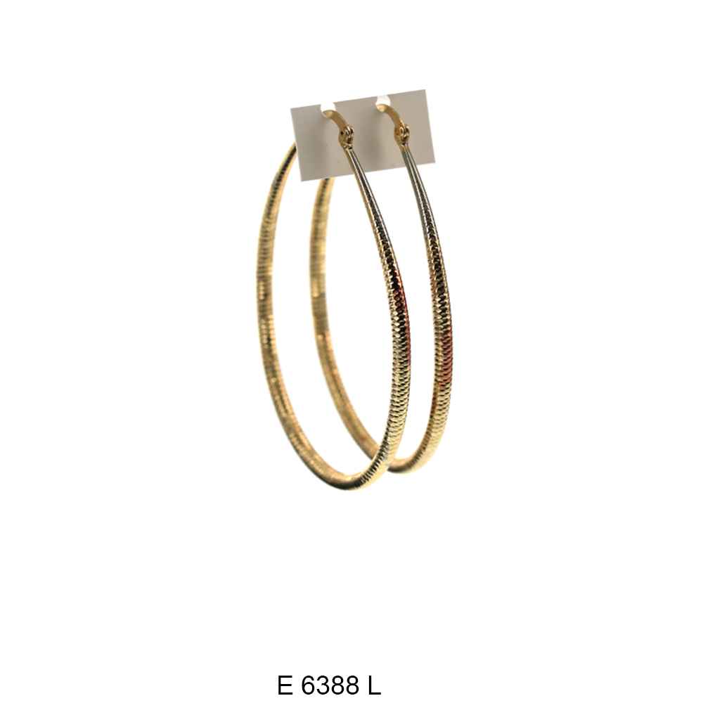 Engraved Design Hoop Earrings E 6388
