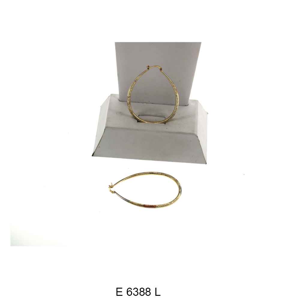 Engraved Design Hoop Earrings E 6388