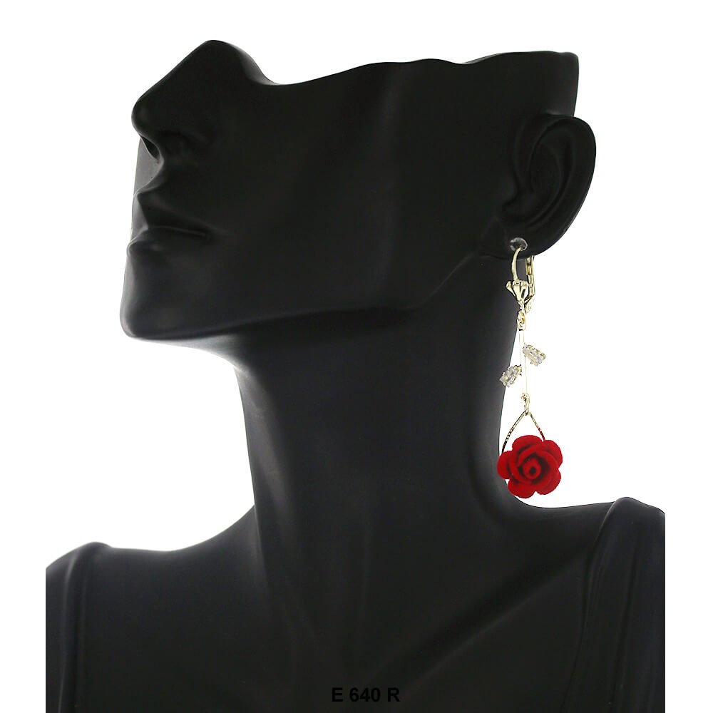 Rose Flower Earrings E 640 R