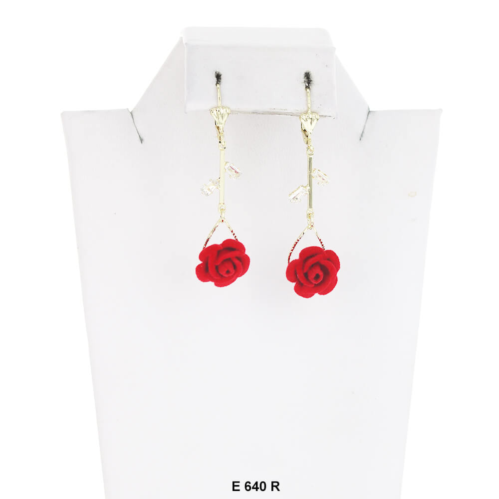 Rose Flower Earrings E 640 R