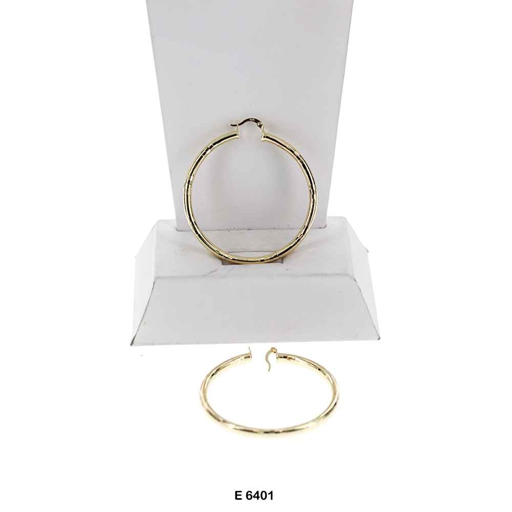 Engraved Design Hoop Earrings E 6401