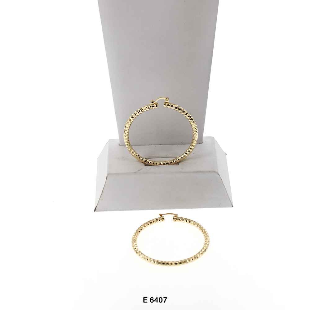 Engraved Design Hoop Earrings E 6407