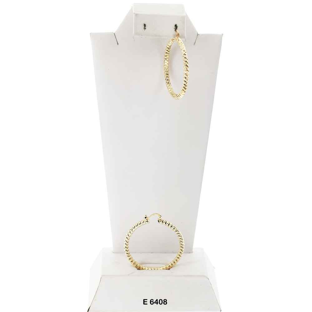 Engraved Design Hoop Earrings E 6408