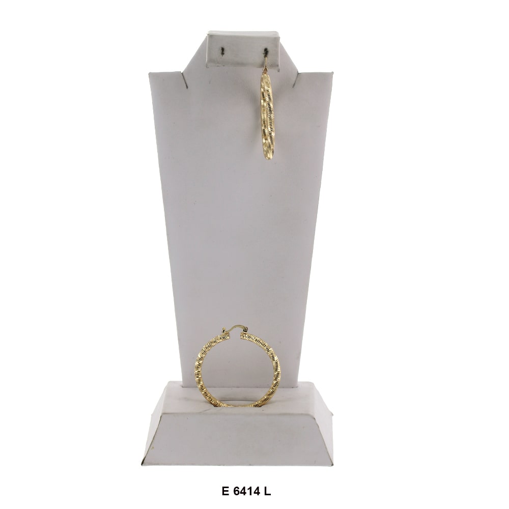 Engraved Design Hoop Earrings E 6414