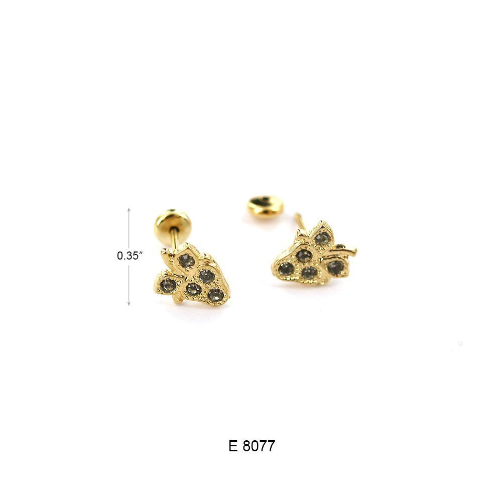 Flower Screwback Stud Earrings E 8077