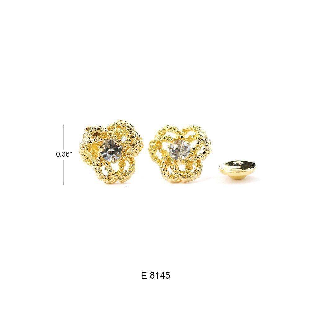 Flower Screwback Stud Earrings E 8145