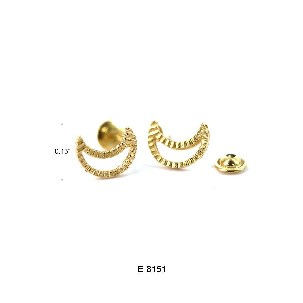 Moon Screwback Stud Earrings E 8151