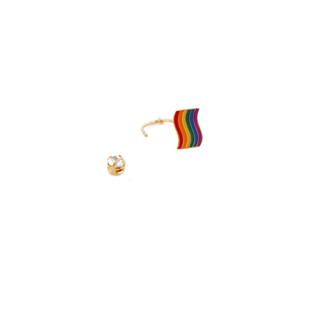 18 MM Rainbow Flag Telephone Earring E 8258 RB