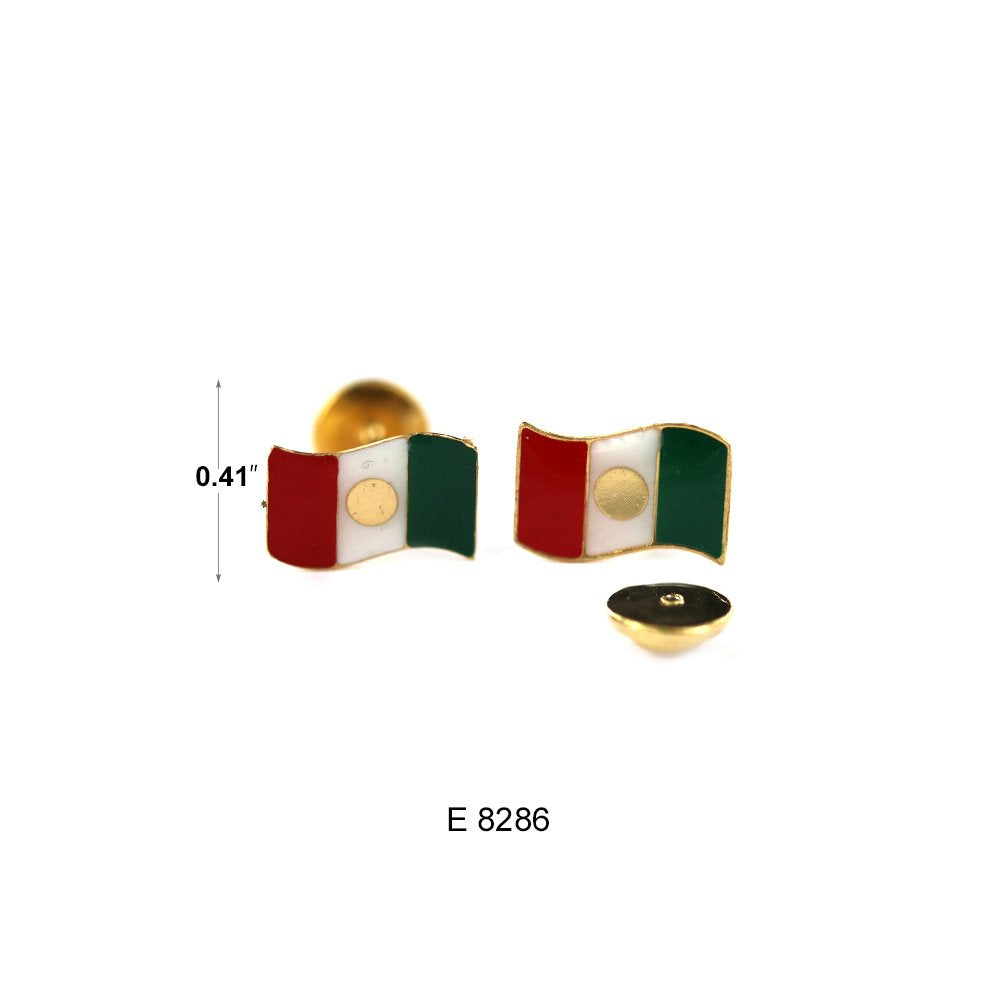 Maxico Flag Stud Earrings E 8286