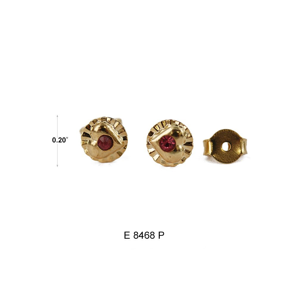 Heart Circle Stud Earrings E 8468 P
