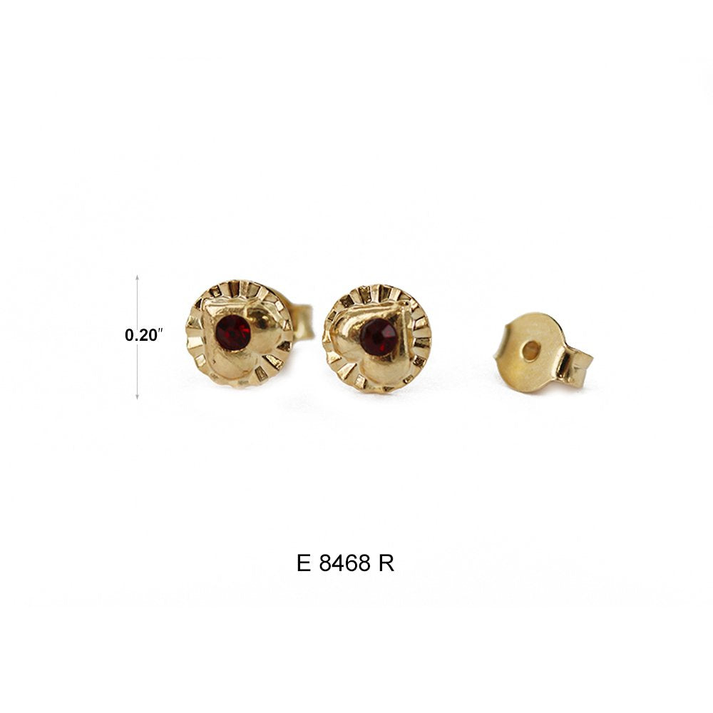 Heart Circle Stud Earrings E 8468 R