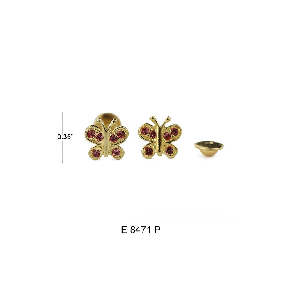 Butterfly Stud Earrings E 8471 P