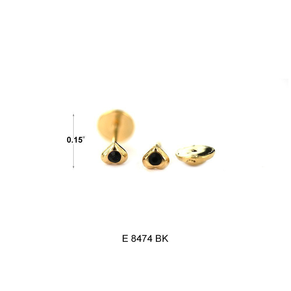 Heart Stud Earrings BK E 8474 BK