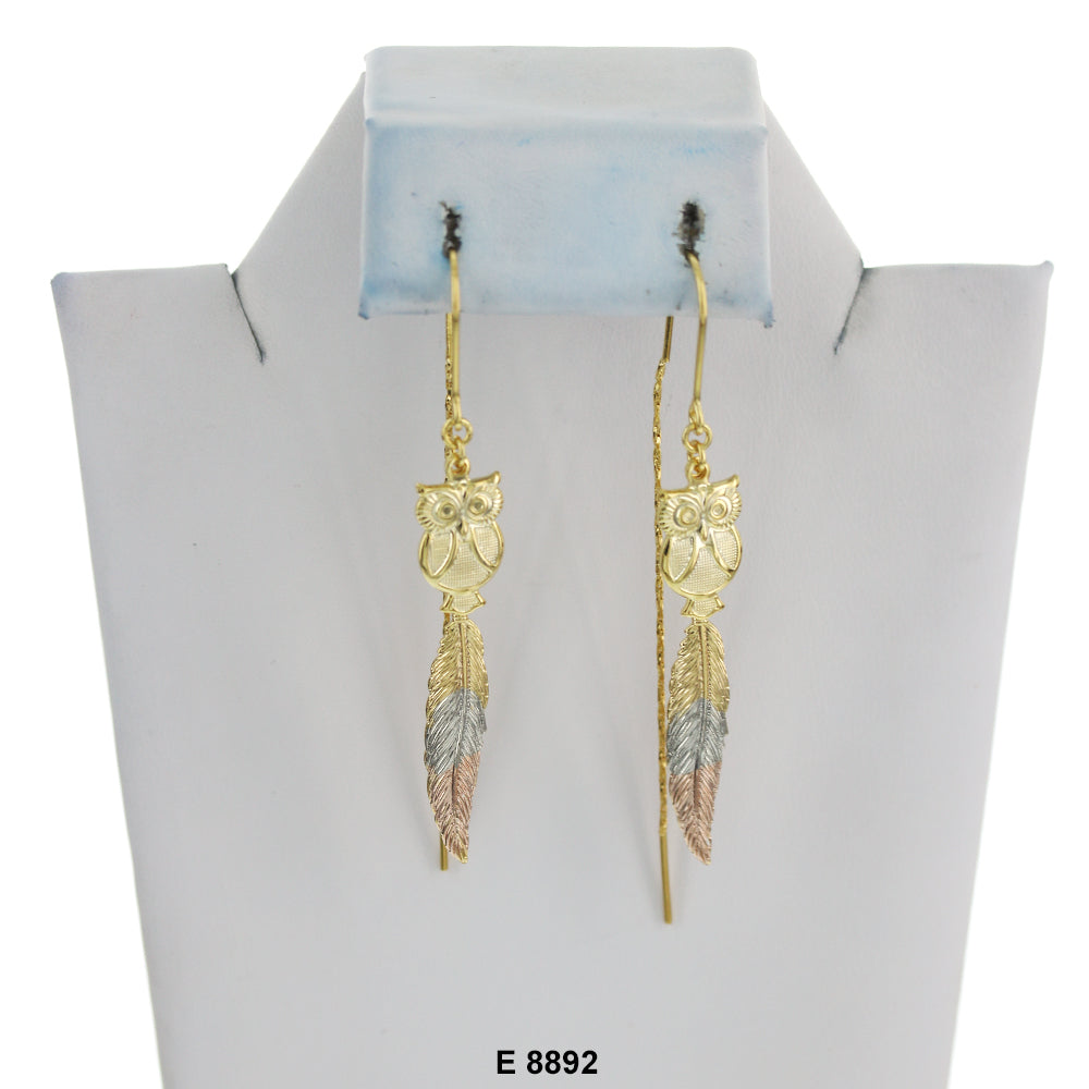 Owl Feathers Violadores Fish Hook Earrings E 8892