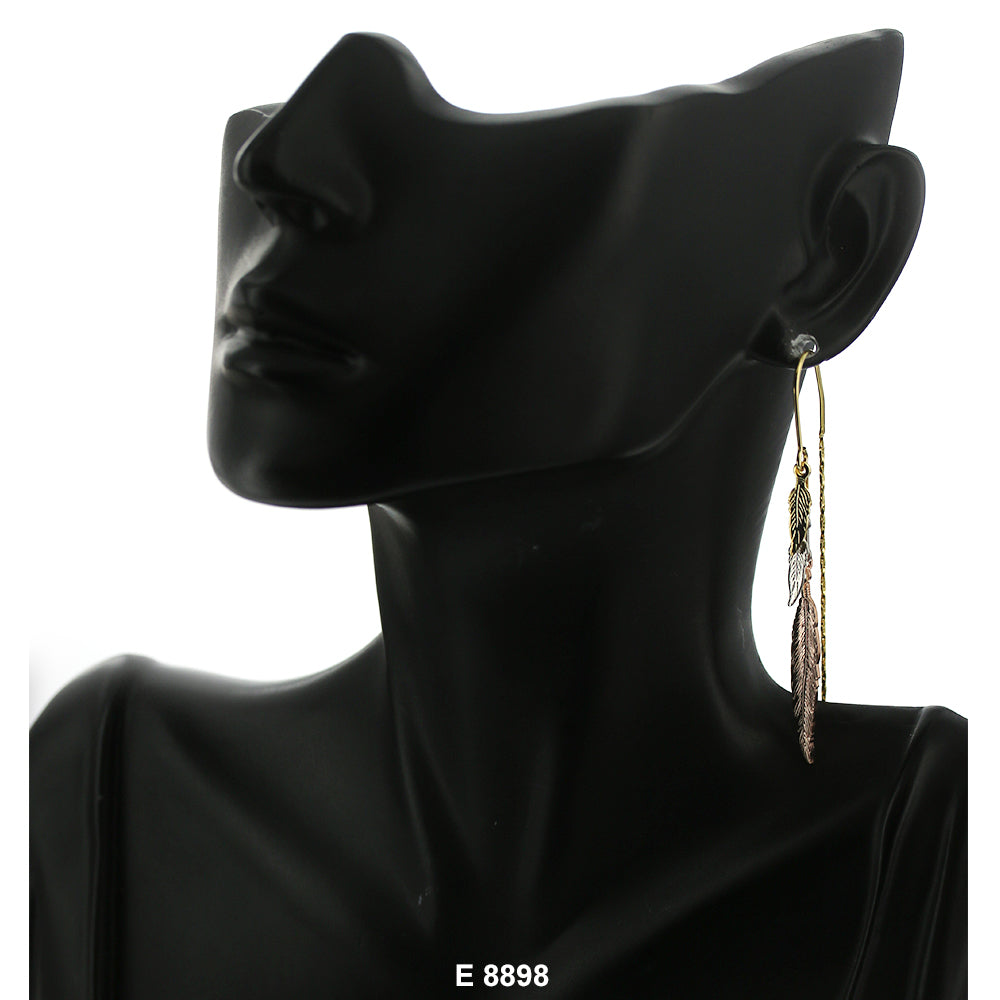 Feathers Violadores Fish Hook Earrings E 8898