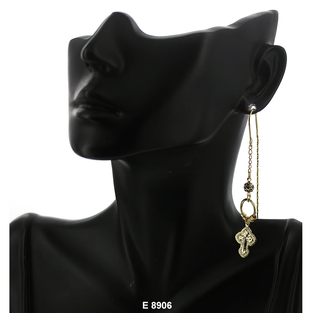 Cross Violadores Fish Hook Earrings E 8906