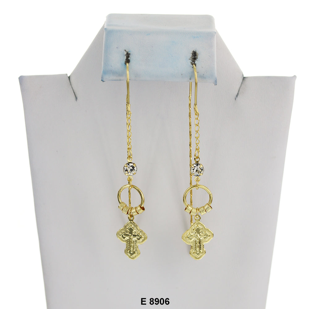 Cross Violadores Fish Hook Earrings E 8906