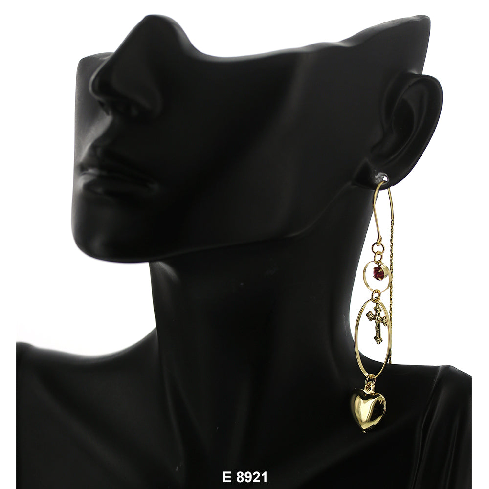 Heart Violadores Fish Hook Earrings E 8921