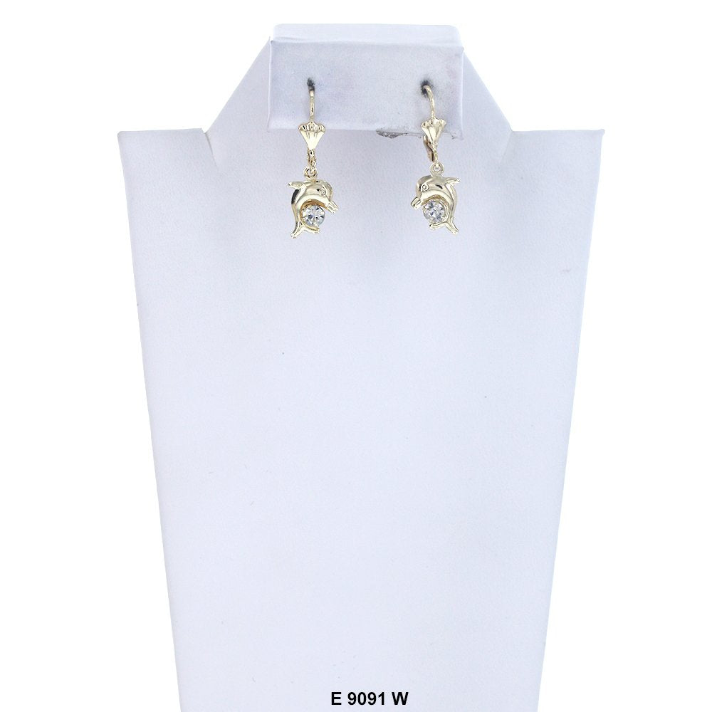 Dolphin Duck Paw Earrings E 9091 W