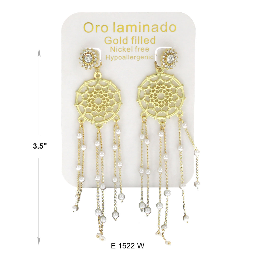 Pendientes chapados en oro E 1522 W