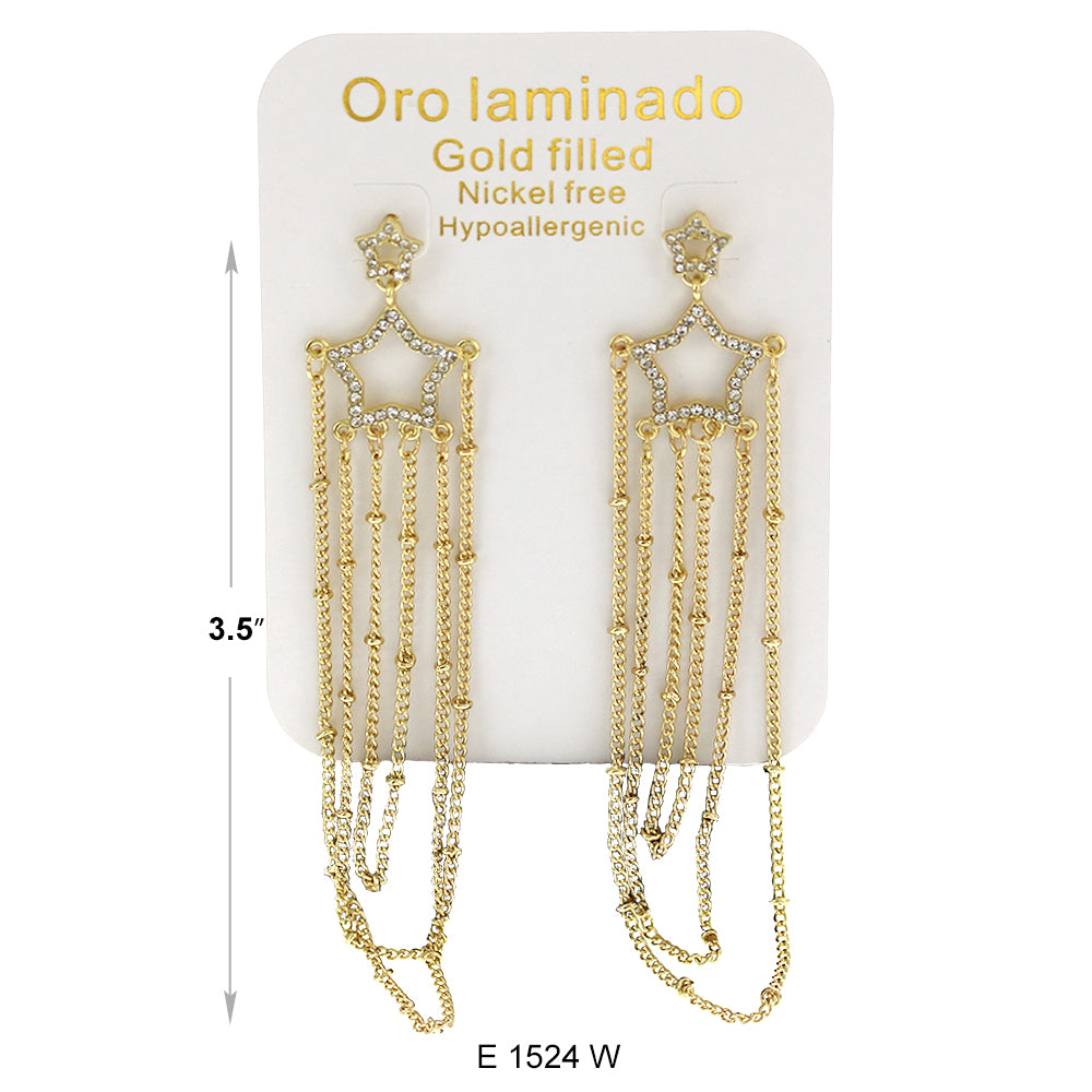 Pendientes chapados en oro E 1524 W