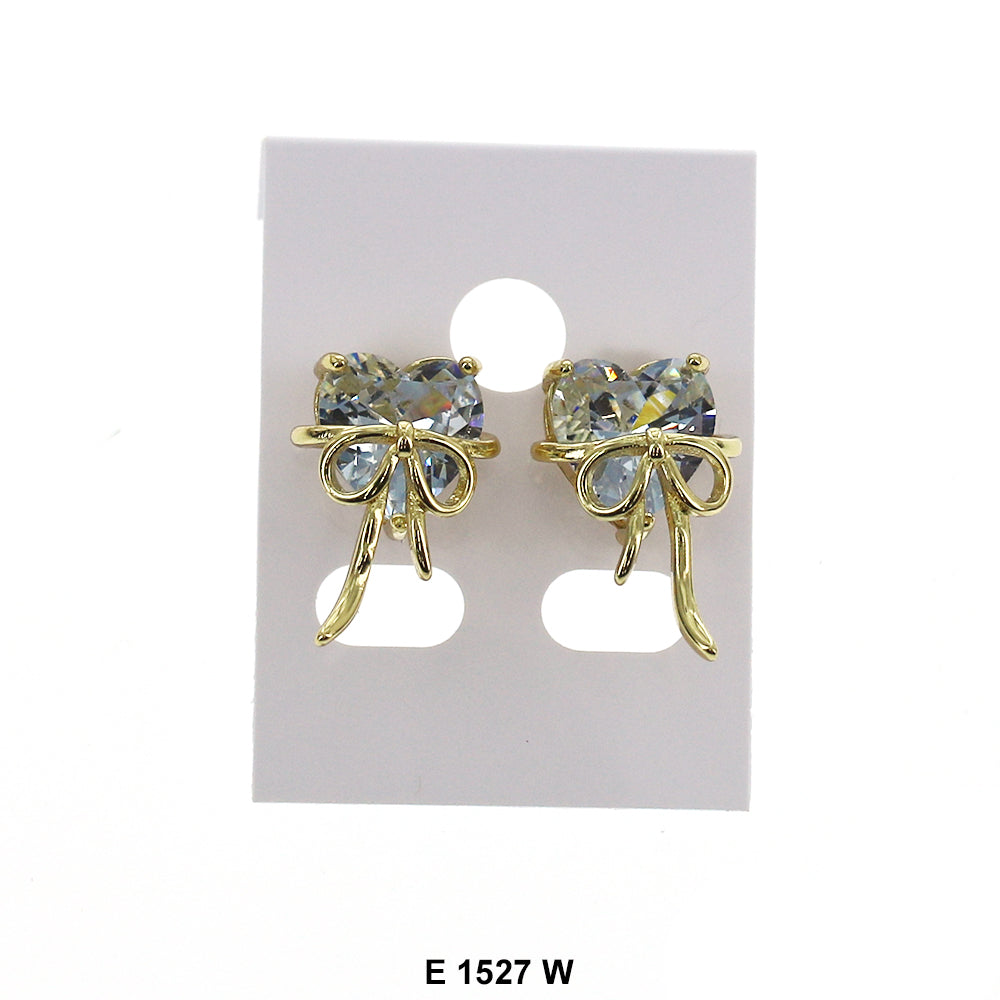 Heart Stud Earrings E 1527 W