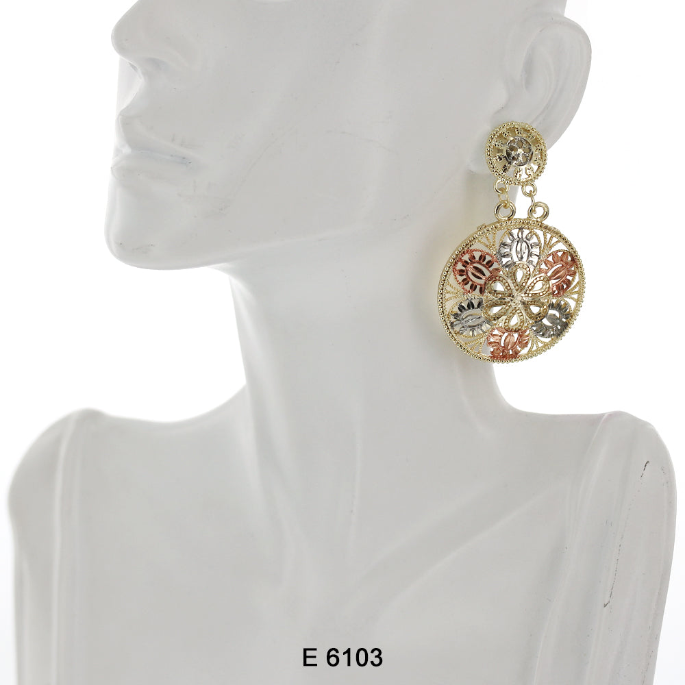 Round Filligree Earrings E 6103