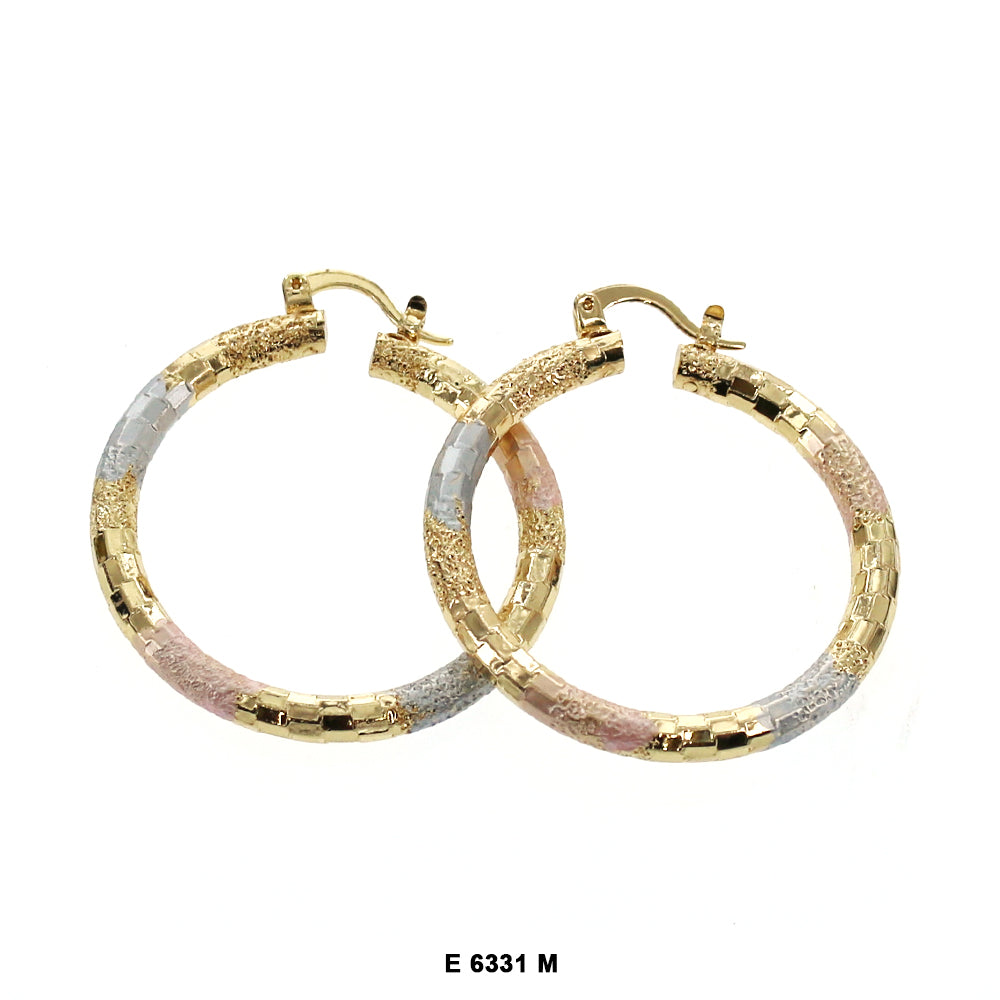 Engraved Design Hoop Earrings E 6331 M