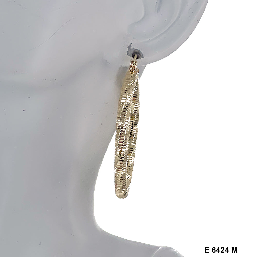 Engraved Design Hoop Earrings E 6424 M