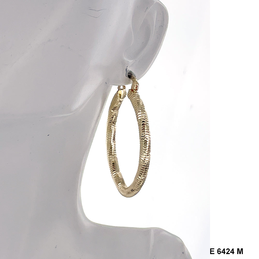 Engraved Design Hoop Earrings E 6424 M