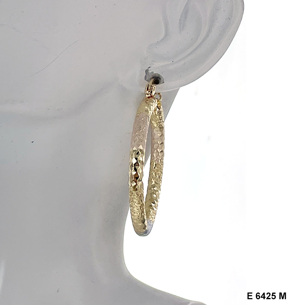 Engraved Design Hoop Earrings E 6425 M