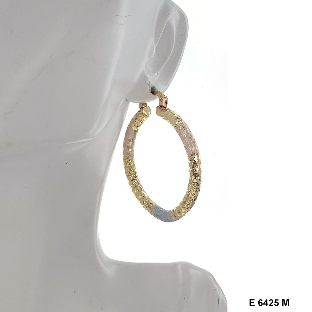 Engraved Design Hoop Earrings E 6425 M