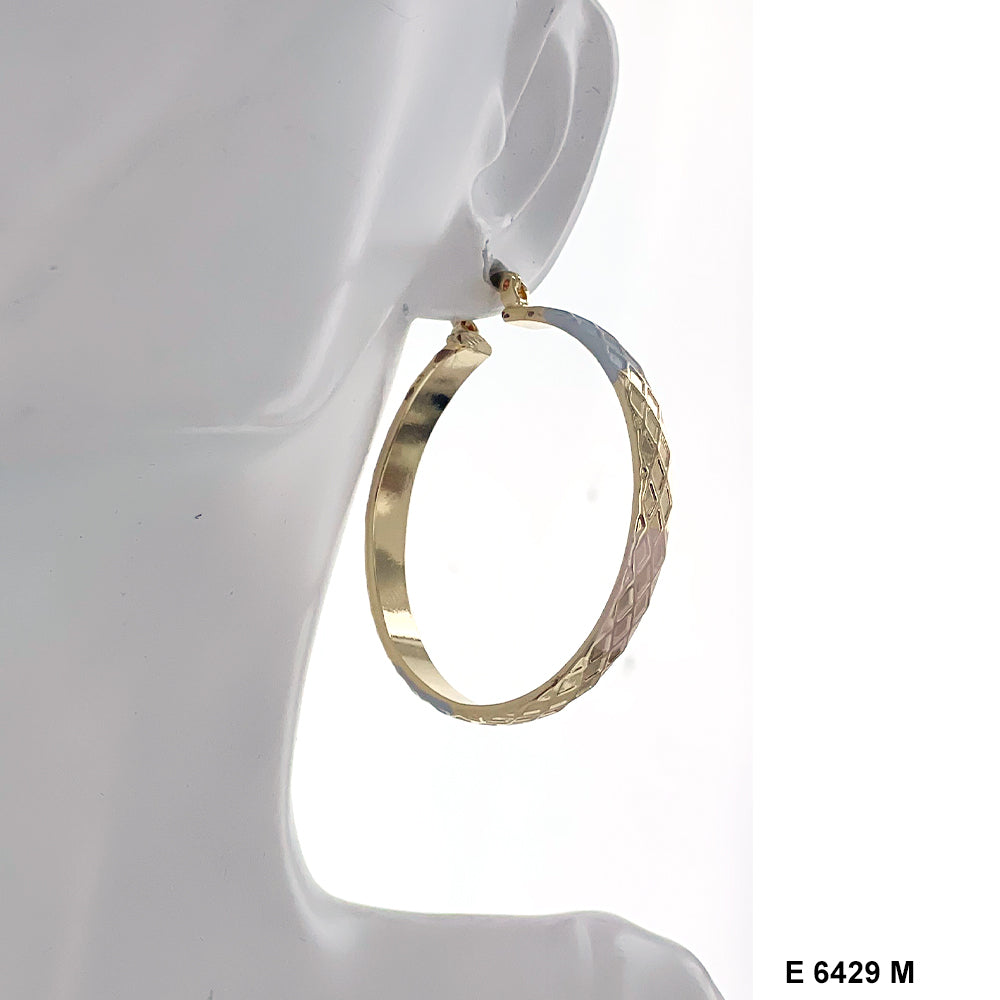Engraved Design Hoop Earrings E 6428 M