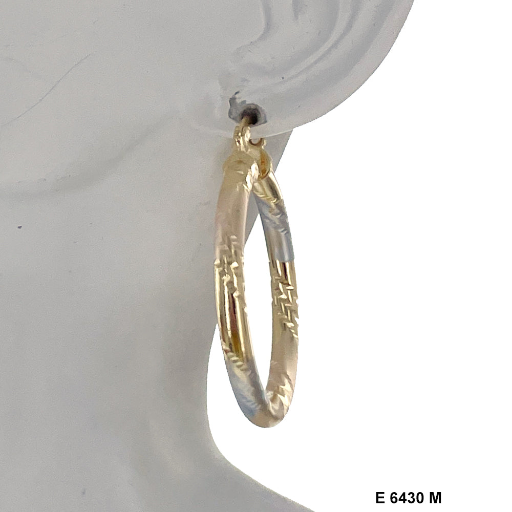 Engraved Design Hoop Earrings E 6430 M